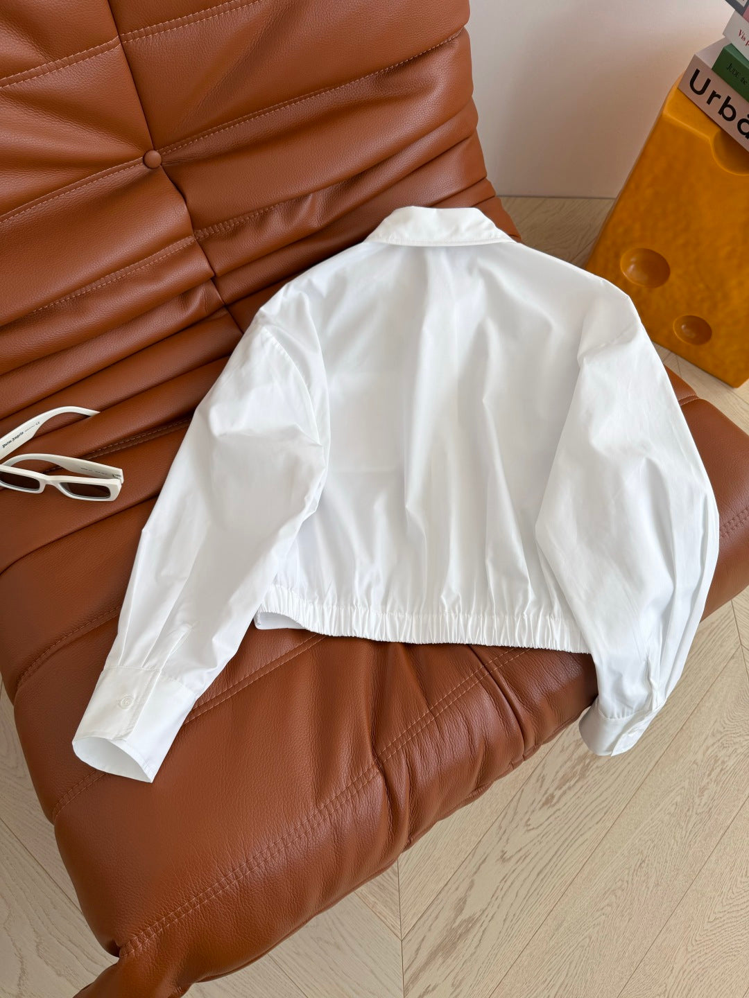 Loewe Cropped Shirt with Anagram Embroidery White Cotton 348888