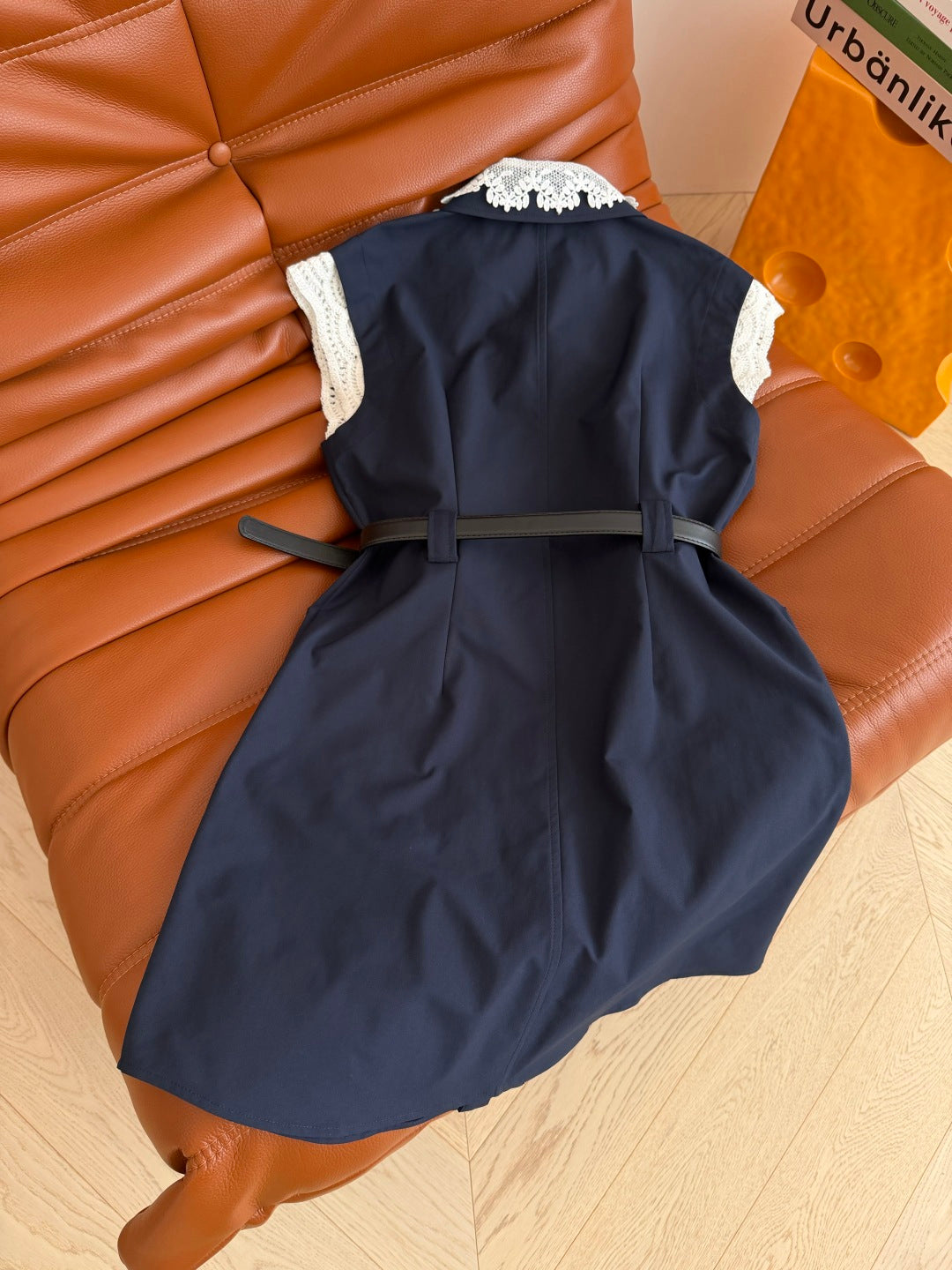 Loewe 26s Navy Blue Dress Lace Cotton Polyester 380017