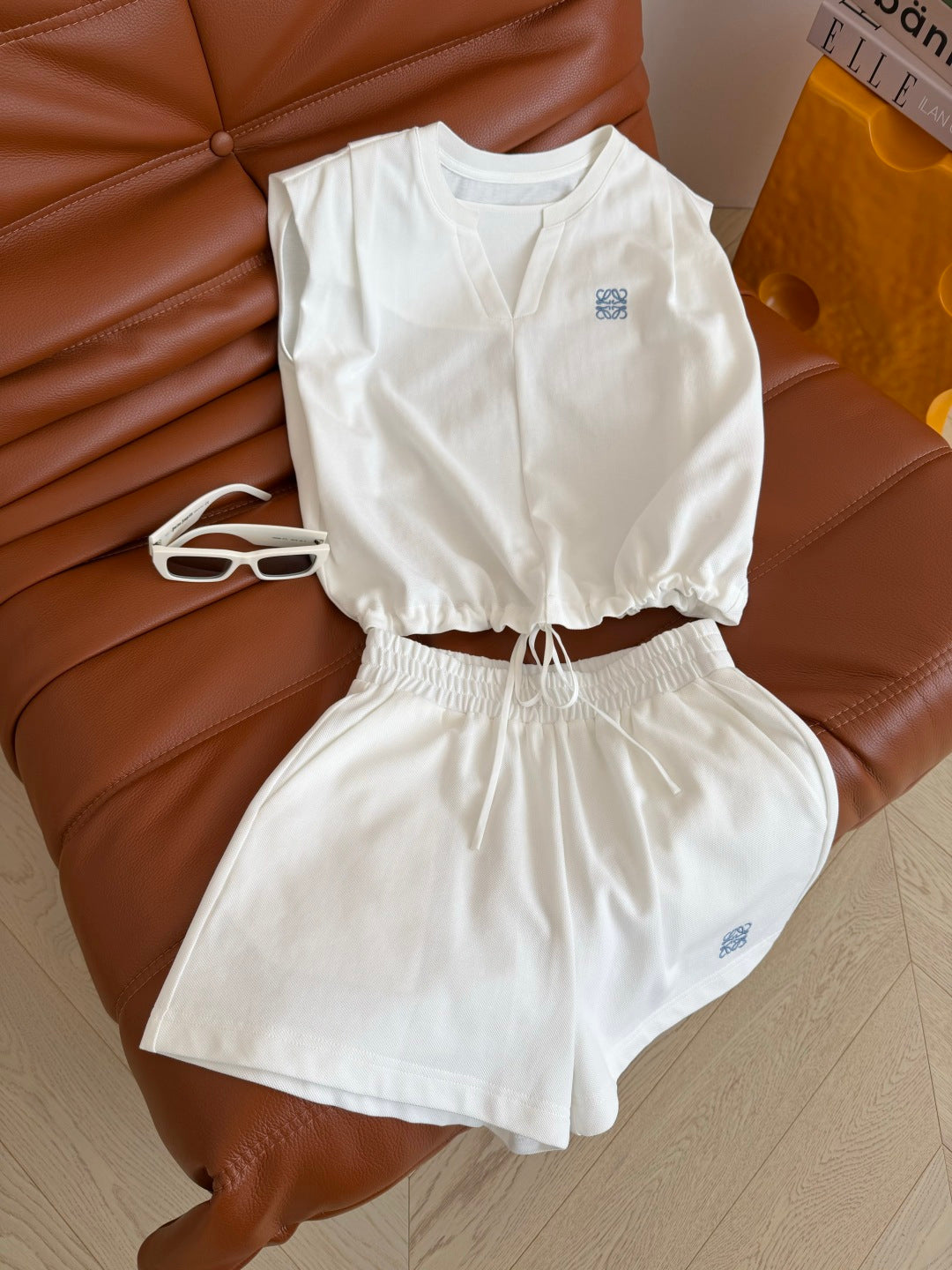 Loewe Essential Set Top & Short White Lyocell 396170