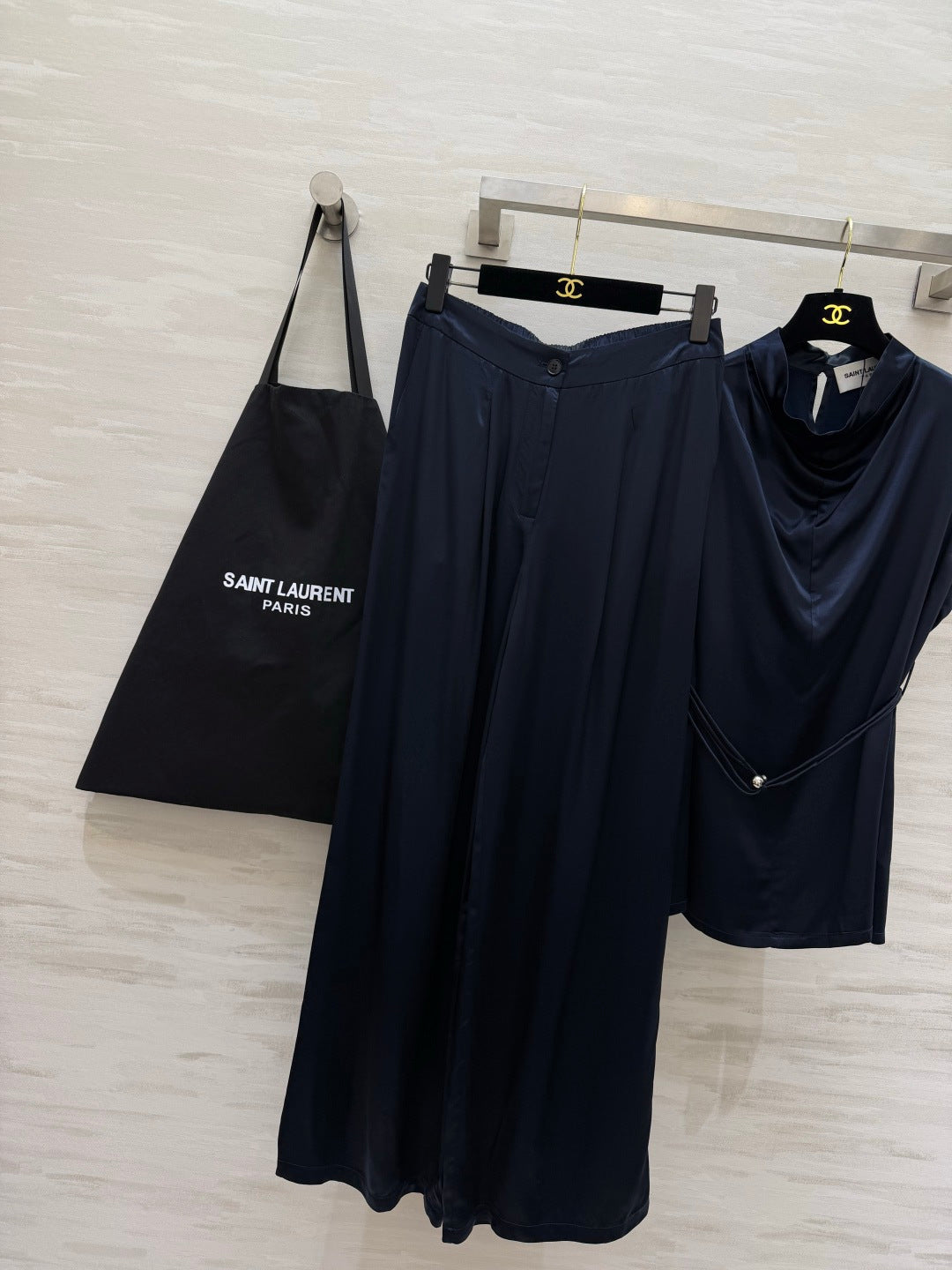 YSL Set Navy Blue Satin 403389