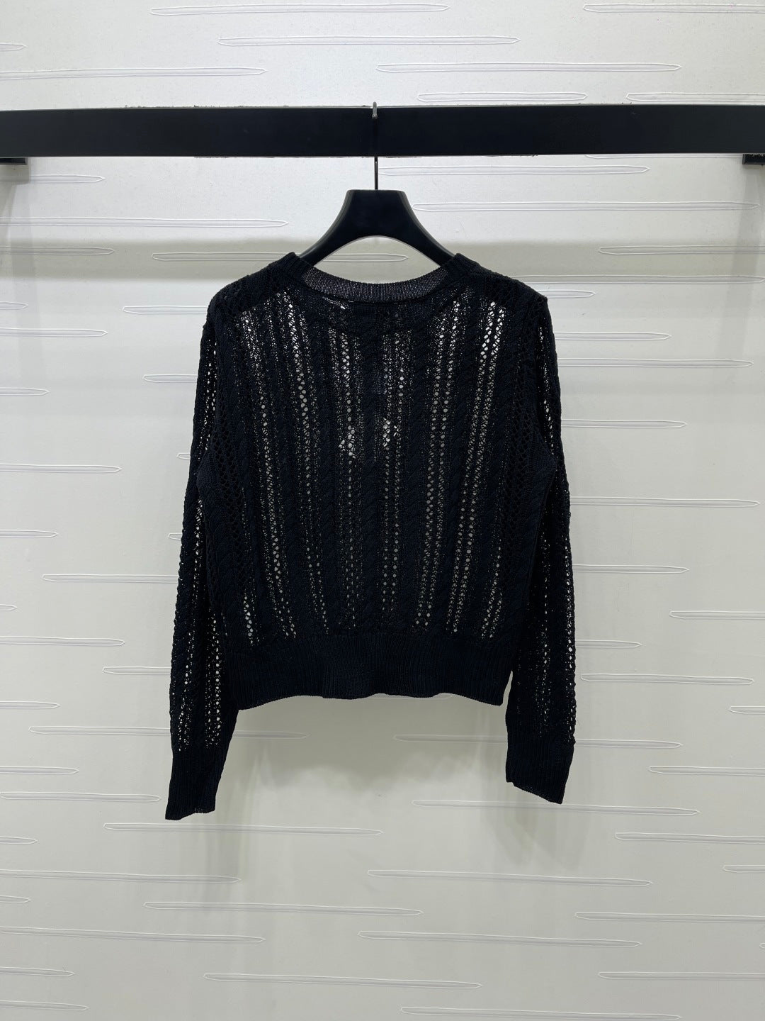 Loewe 26s Cable Knit Long-Sleeve Sweater Black 406571