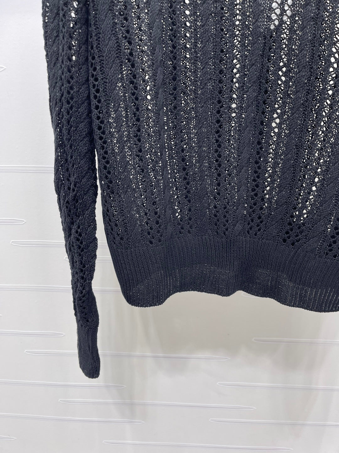 Loewe 26s Cable Knit Long-Sleeve Sweater Black 406571