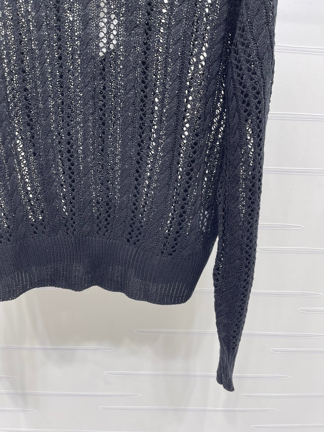 Loewe 26s Cable Knit Long-Sleeve Sweater Black 406571