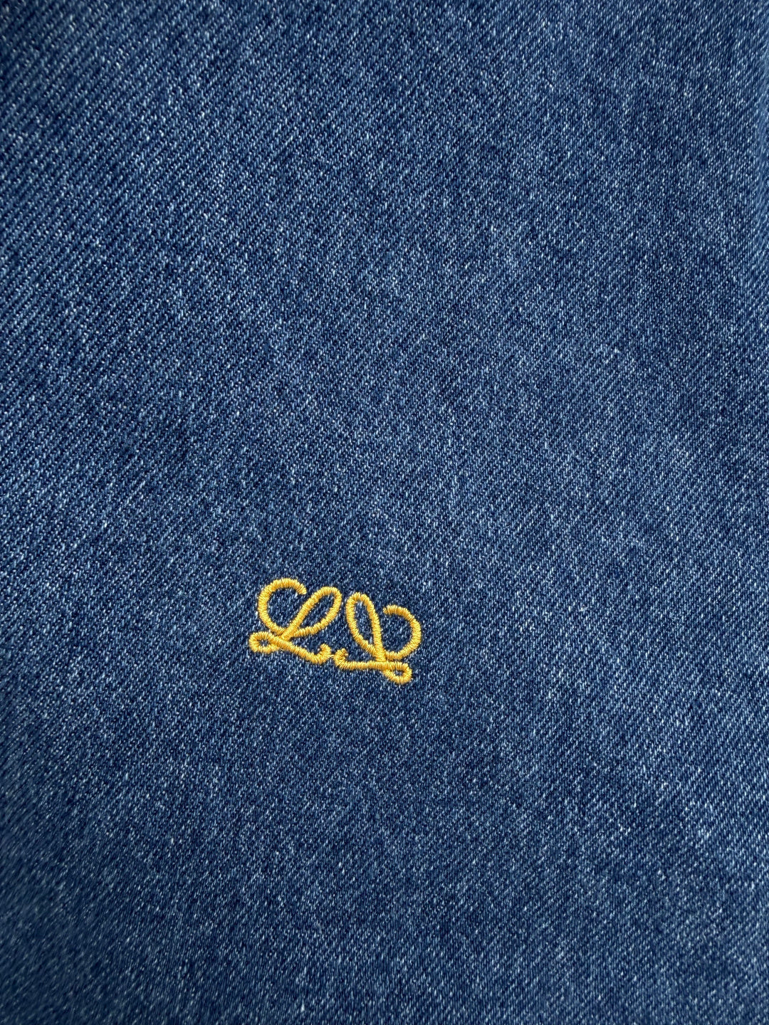 Loewe 26s Embroidered Denim Long-Sleeve Shirt Blue 411622