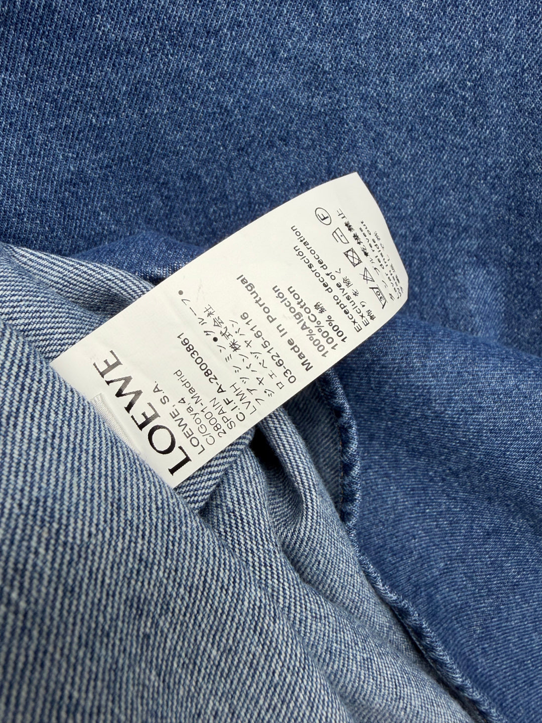 Loewe 26s Embroidered Denim Long-Sleeve Shirt Blue 411622