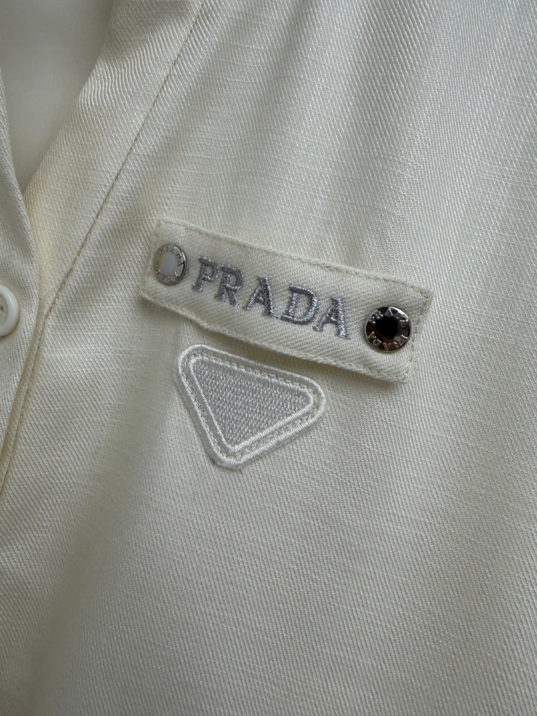 Prada 26s Set Blouson Jacket & Long Pant Ivory Polyester 421429