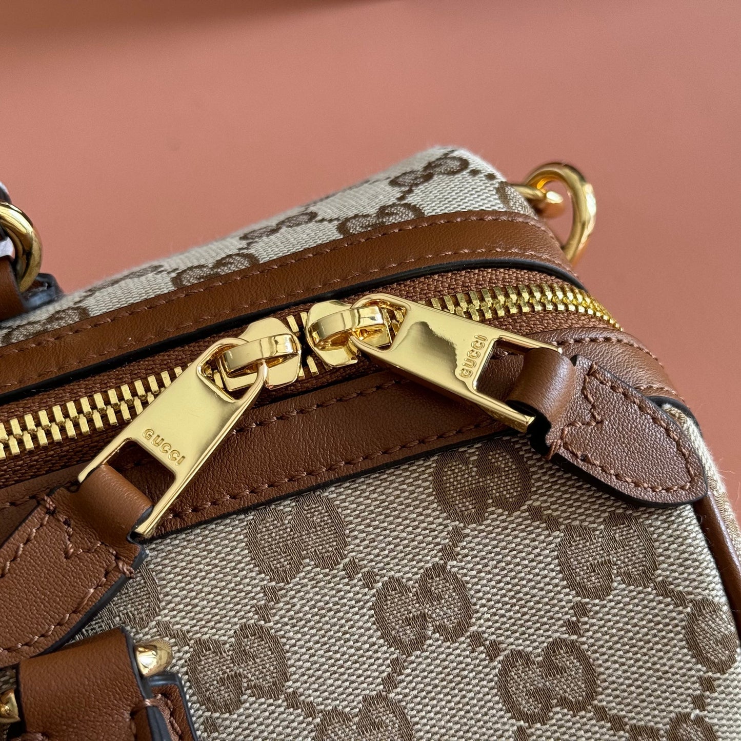 Gucci 26s Ophidia Medium Boston Bag 30 In Warm Beige And Brown Canvas