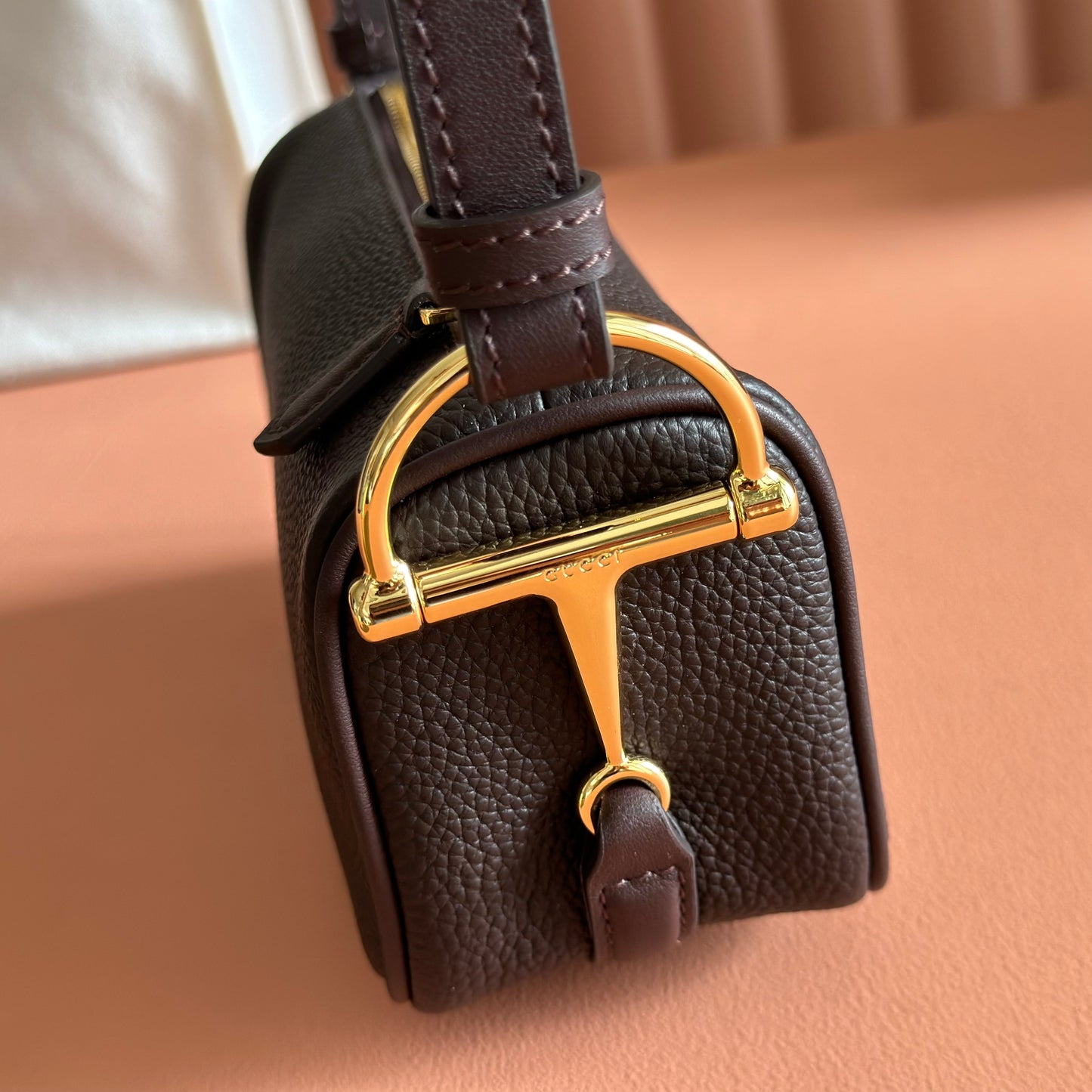 GG Half Horsebit Bag 19cm Black Grain Leather