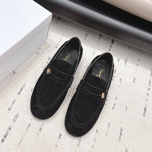 CD 26A Loafers Black Suede Leather