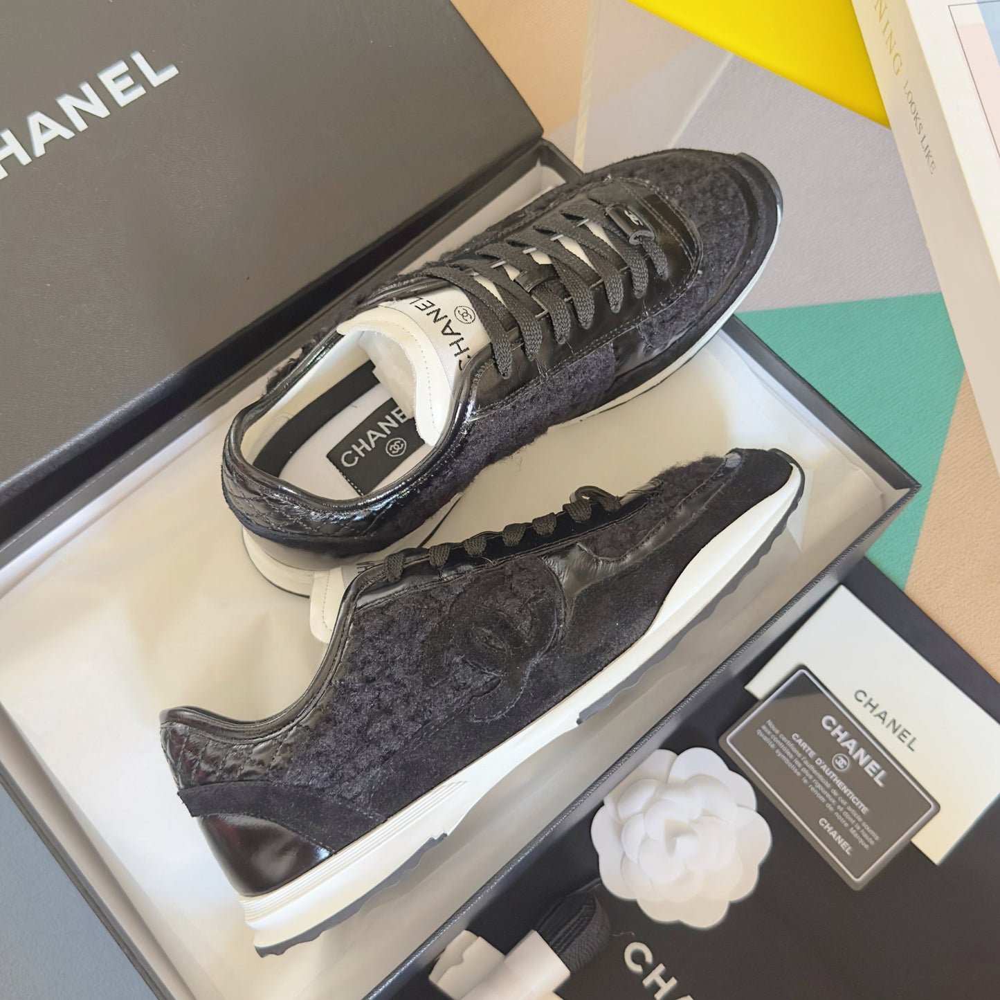 CC 25K British Baseball Shoes Black Woven Patent Leather 459738