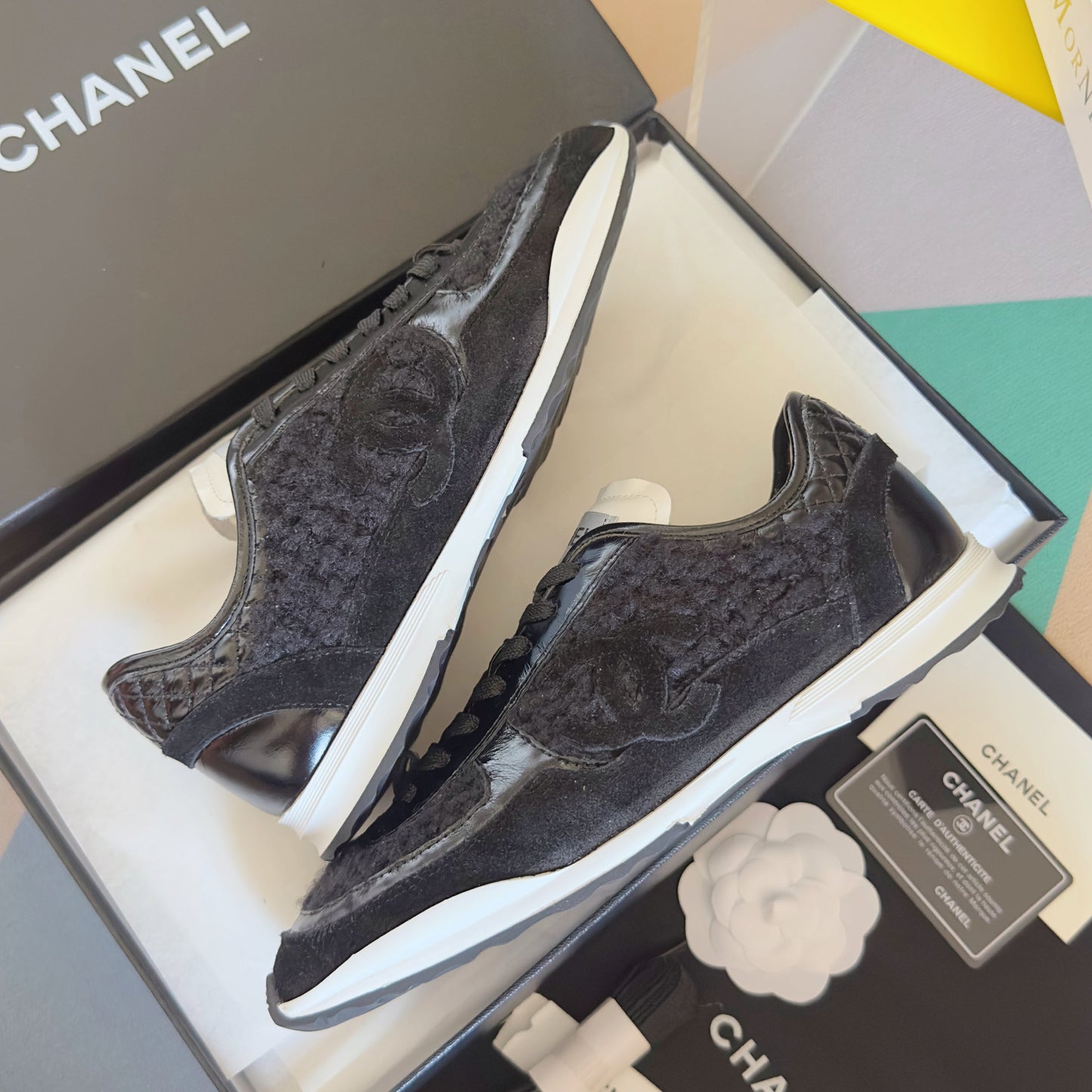 CC 25K British Baseball Shoes Black Woven Patent Leather 459738