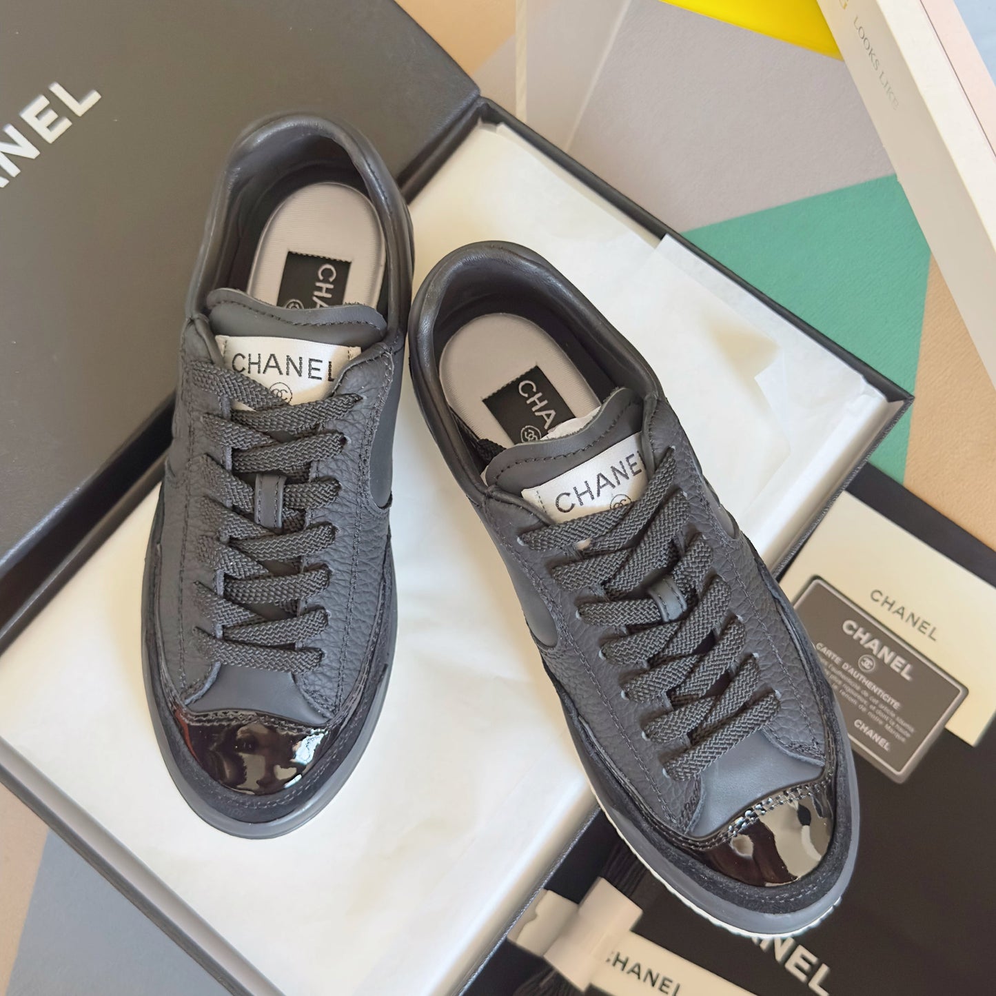 CC 25K British Baseball Shoes Black Cowhide Patent Leather 459740