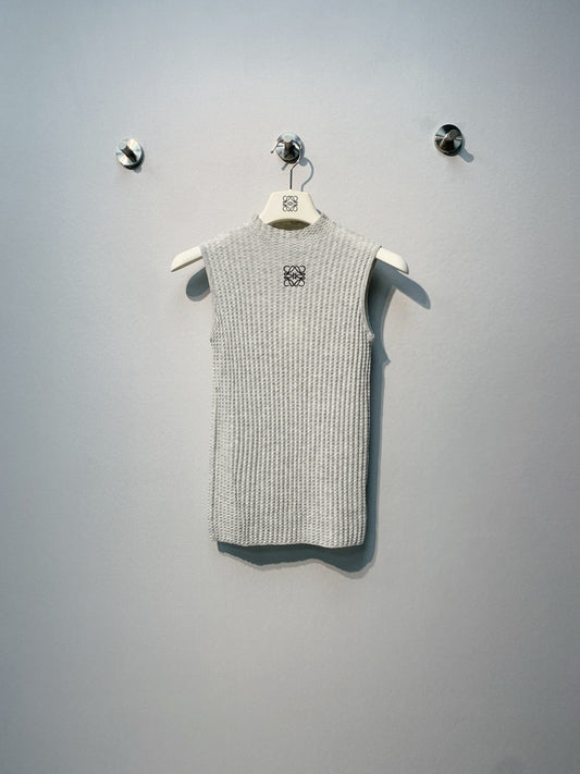 Loewe Anagram Tank Top Grey Ribbed Cotton 362624