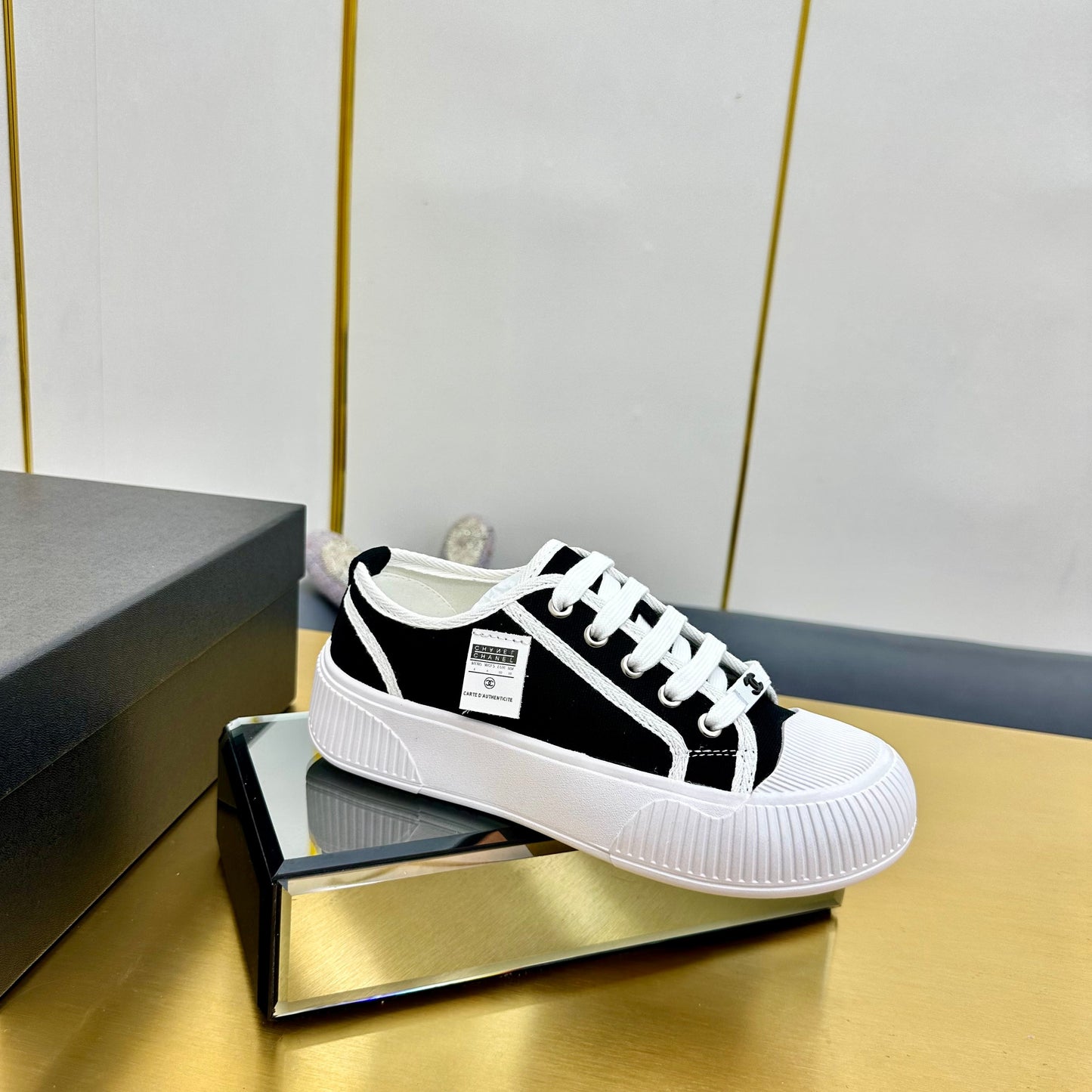 CC 26s Platform Sneakers Black Canvas 832618