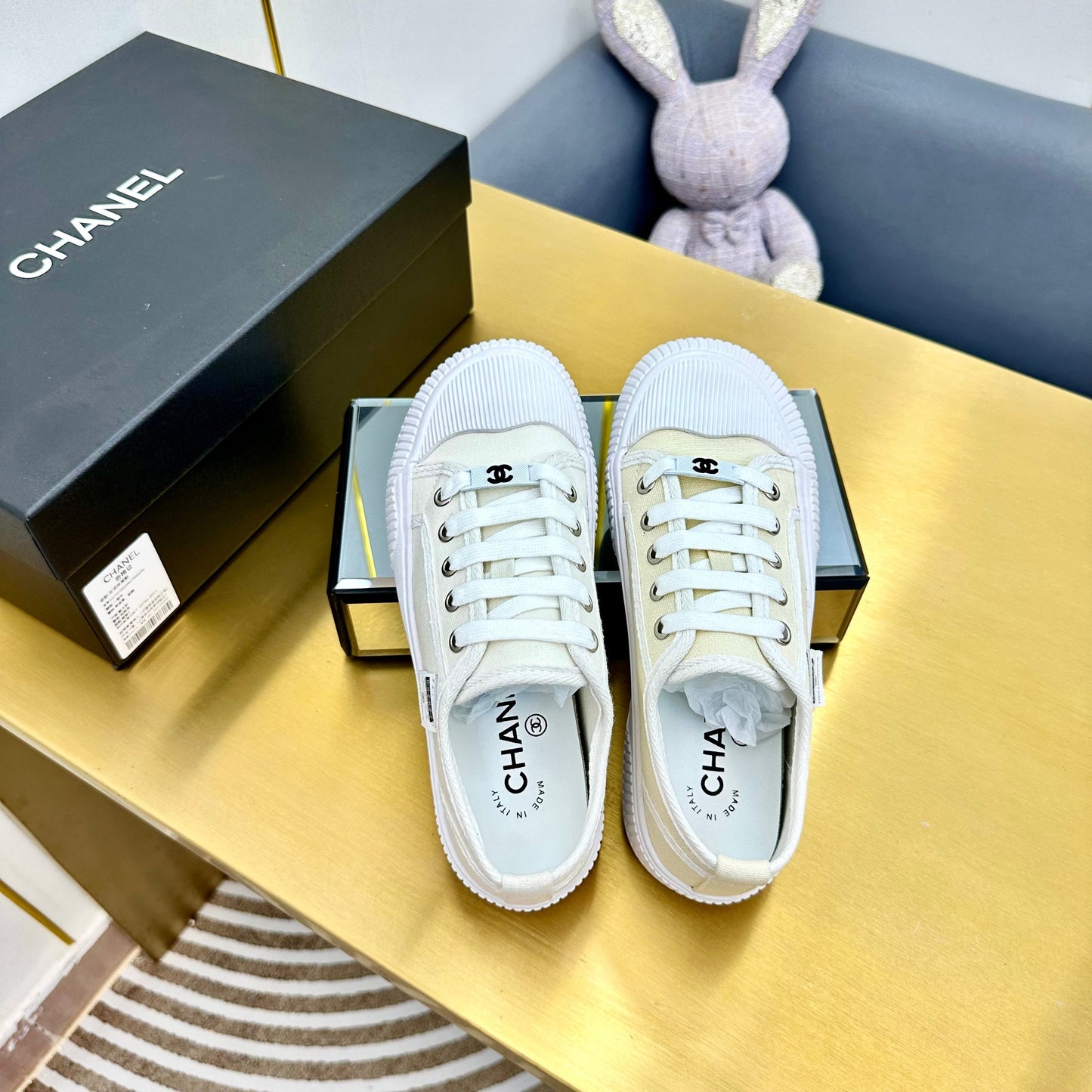 CC 26s Platform Sneakers White Canvas 832623