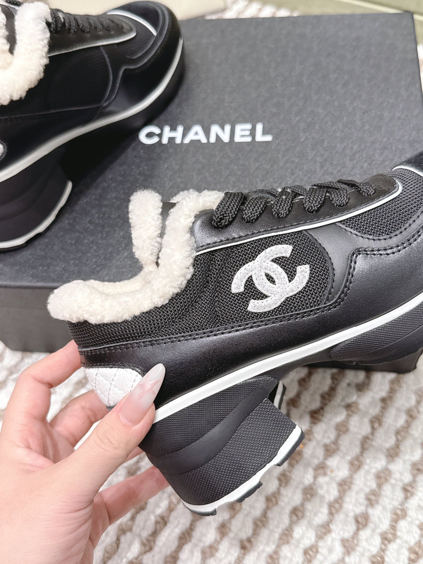 CC 26s Sneakers In Black Synthetic Fabric And Suede Calfskin