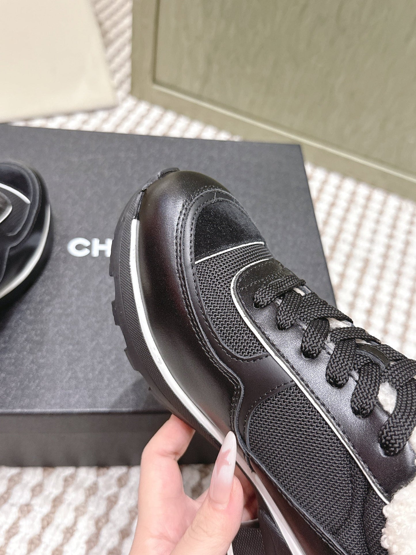 CC 26s Sneakers In Black Synthetic Fabric And Suede Calfskin