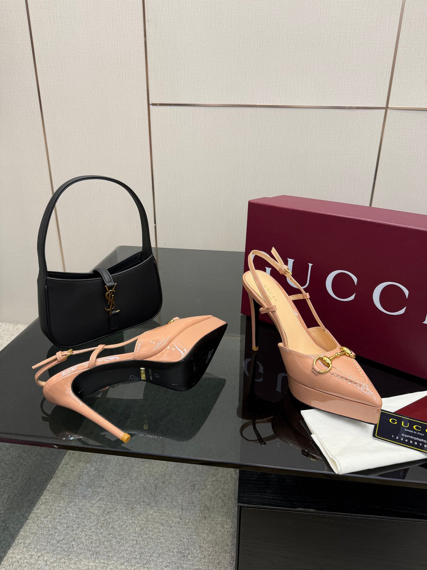GG 25 Platform Sandals 11.8cm Muted Pink Patent Leather