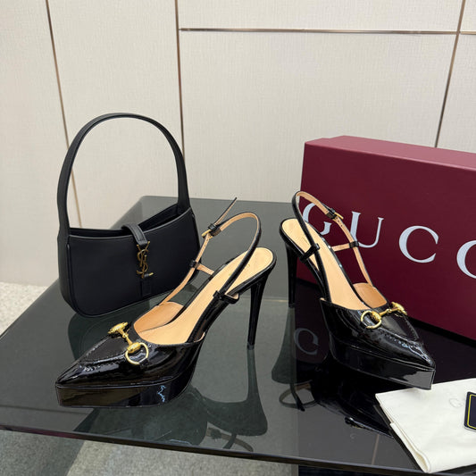 GG 25 Platform Sandals 11.8cm Black Patent Leather