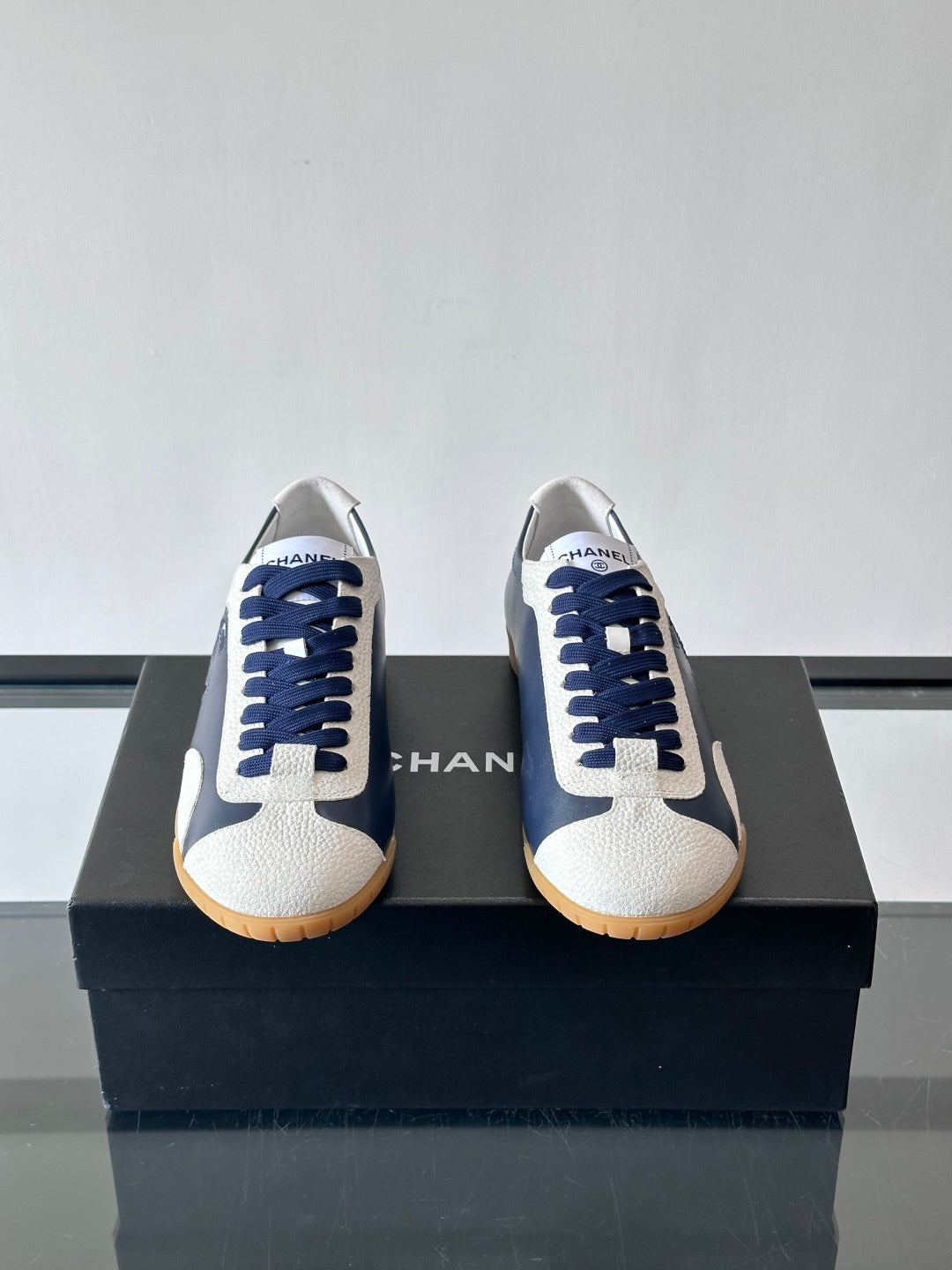 CC 26s Casual Sneakers Dark Blue White Calfskin Cowhide 965040