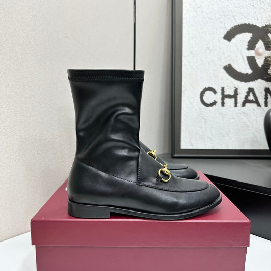 GG Jordaan Horsebit Ankle Boots 2.5 Black Sheepskin 626775