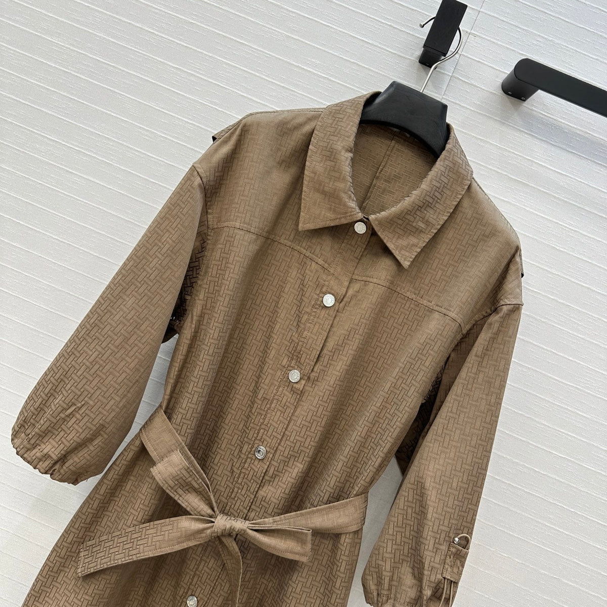 HM Jacquard Shirt Dress With Tie Neck 276147