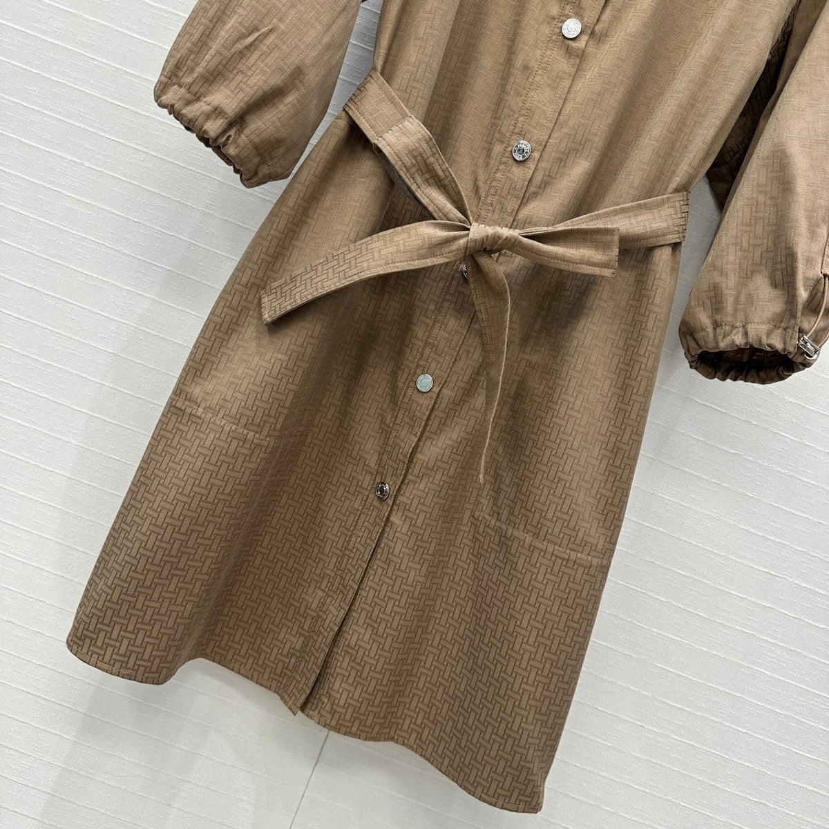 HM Jacquard Shirt Dress With Tie Neck 276147