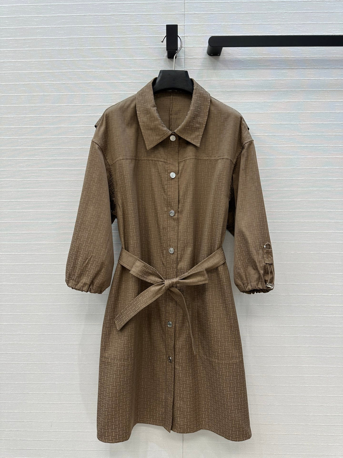 HM Jacquard Shirt Dress With Tie Neck 276147