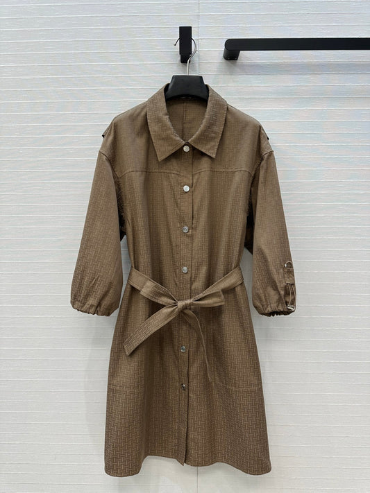 HM Jacquard Shirt Dress With Tie Neck 276147