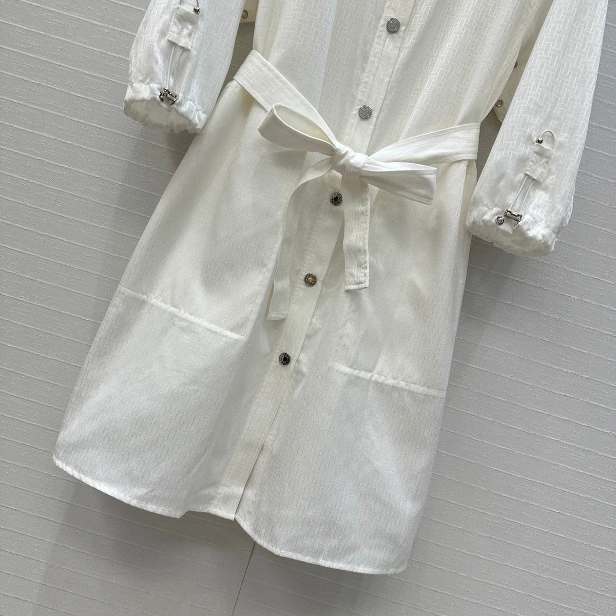 HM Jacquard Shirt Dress With Tie Neck 276149
