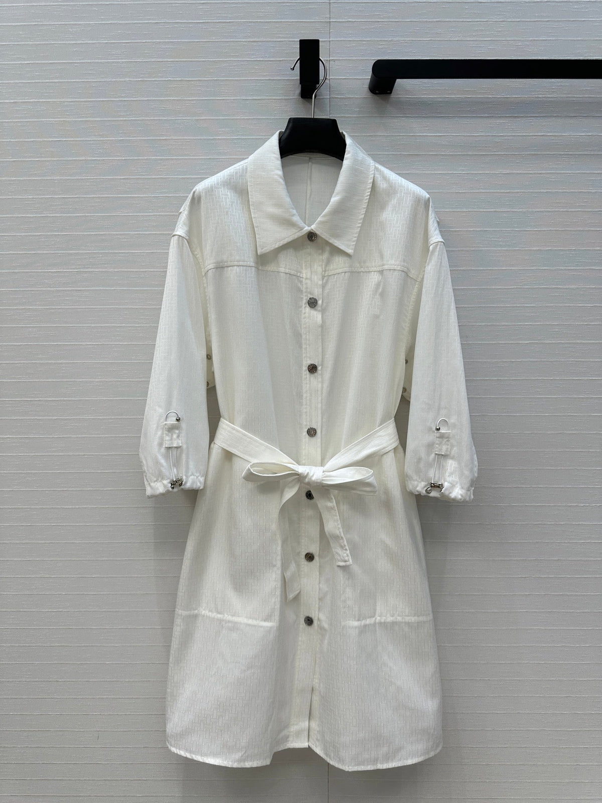 HM Jacquard Shirt Dress With Tie Neck 276149