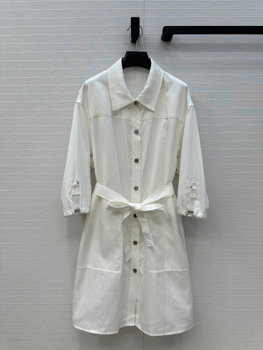 HM Jacquard Shirt Dress With Tie Neck 276149