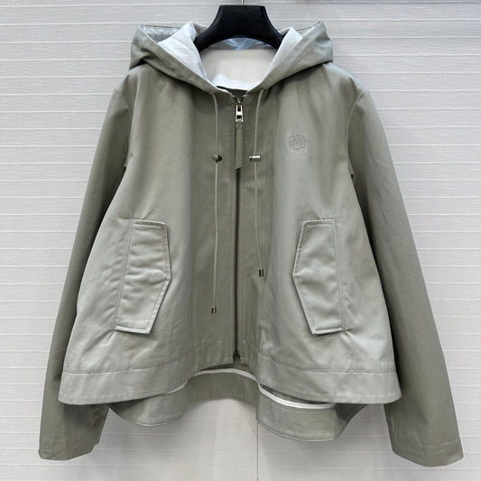Loewe 25 Hooded Jacket Set Grey Green Polyester