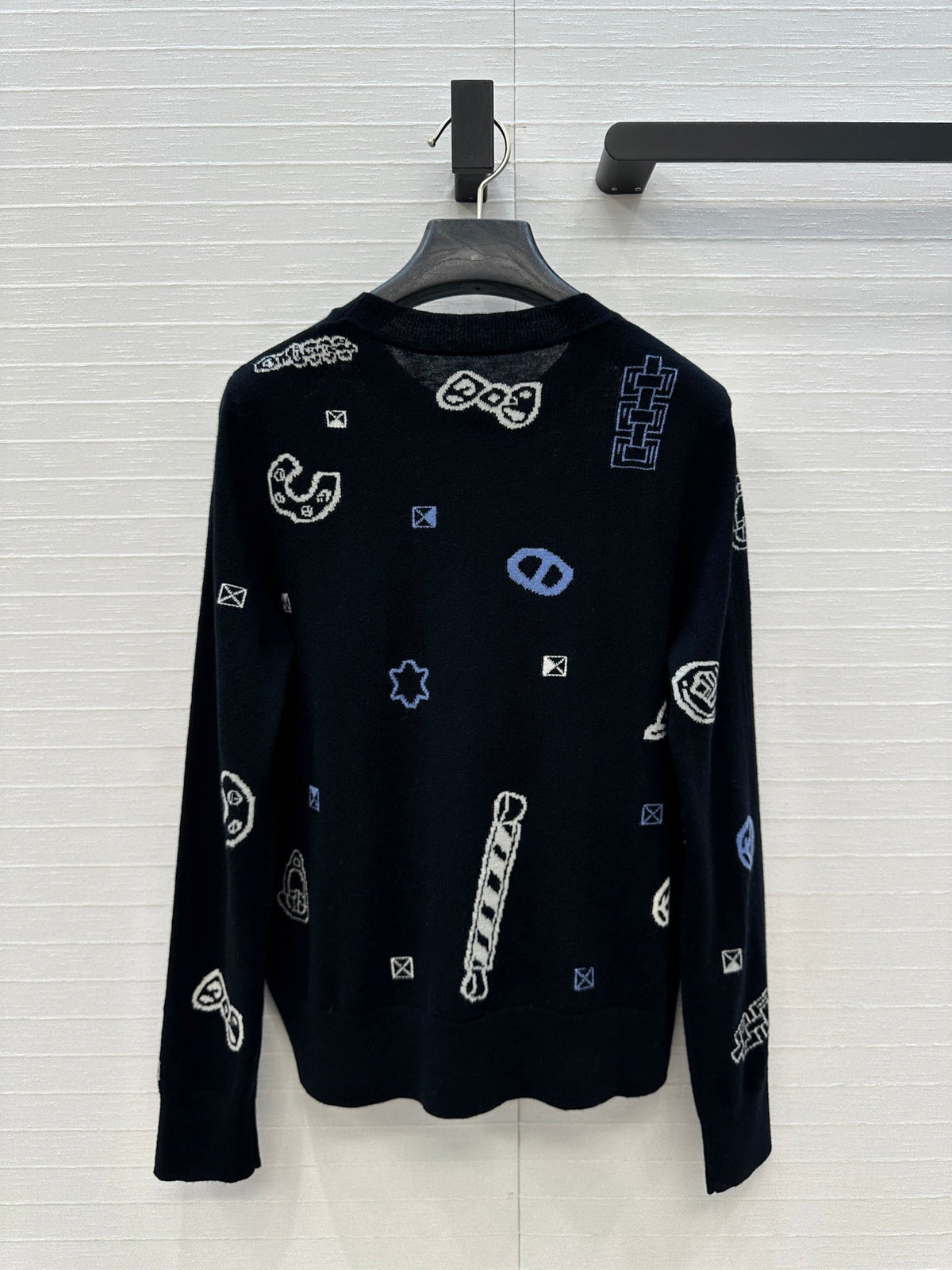 HM 25 Sweater Black Pattern Cashmere 02668