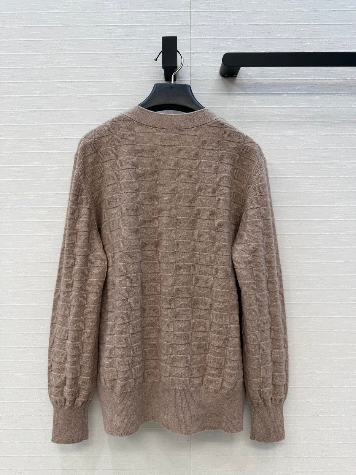 HM Monogram Toweling Cardigan Taupe Cashmere 402937