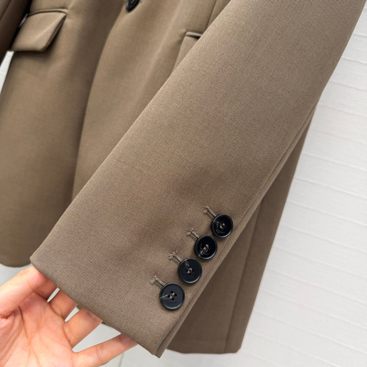 YSL Single-Breasted Jacket Taupe Wool 402919