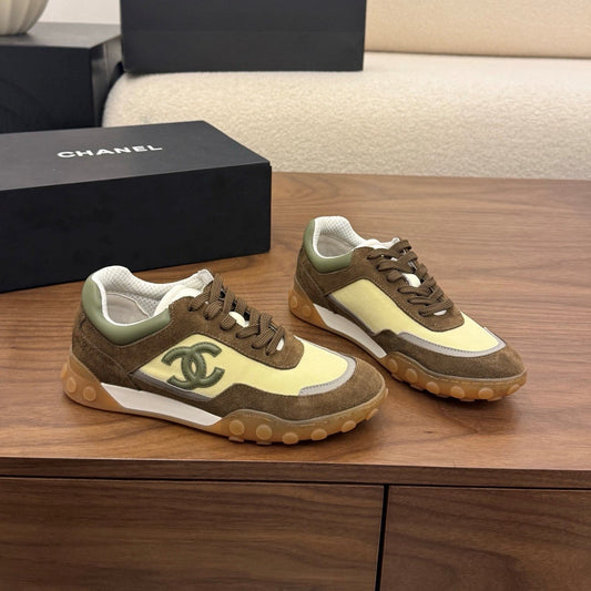 CC 2026 Sneaker Olive Yellow Fabric Suede Calfskin 676169