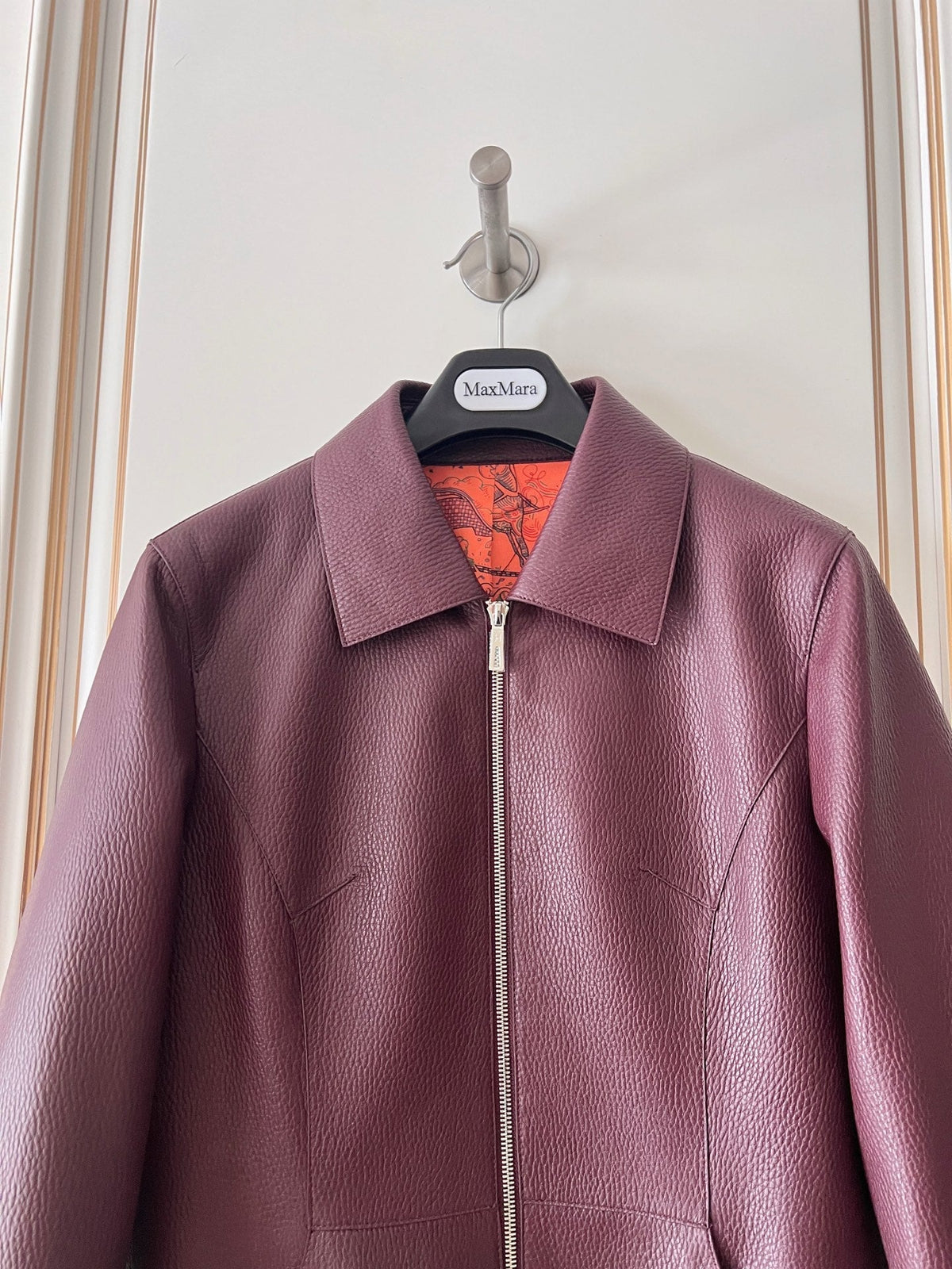 HM 26s Equestrian Jacket Burgundy Leather 418972