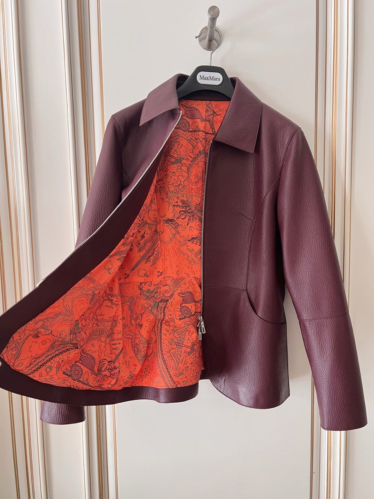 HM 26s Equestrian Jacket Burgundy Leather 418972