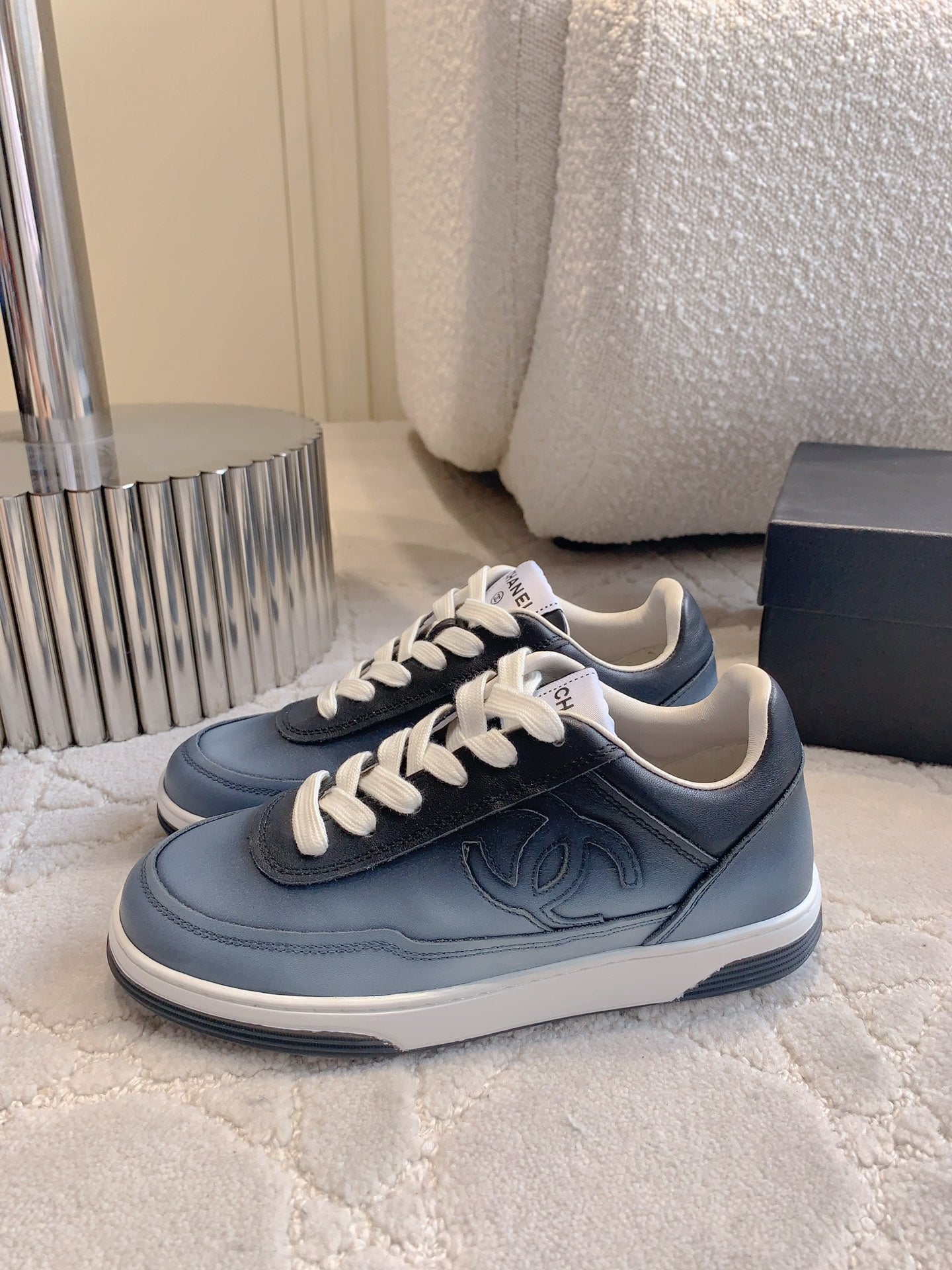 CC 2024 Logo Sneakers Grey Lambskin 906410