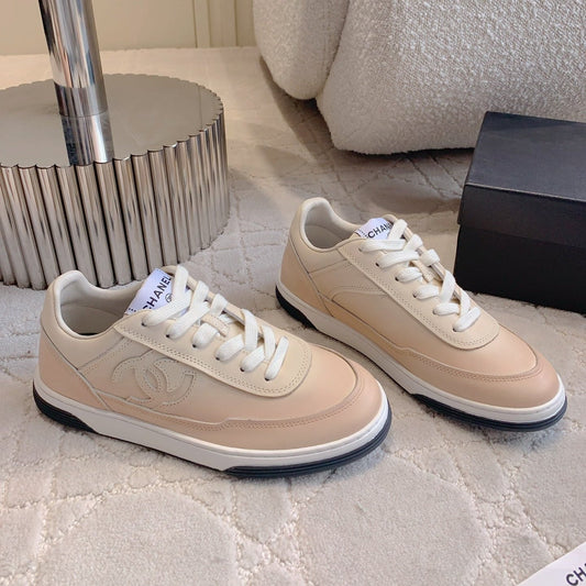 CC 2024 Logo Sneakers Beige Lambskin 906412