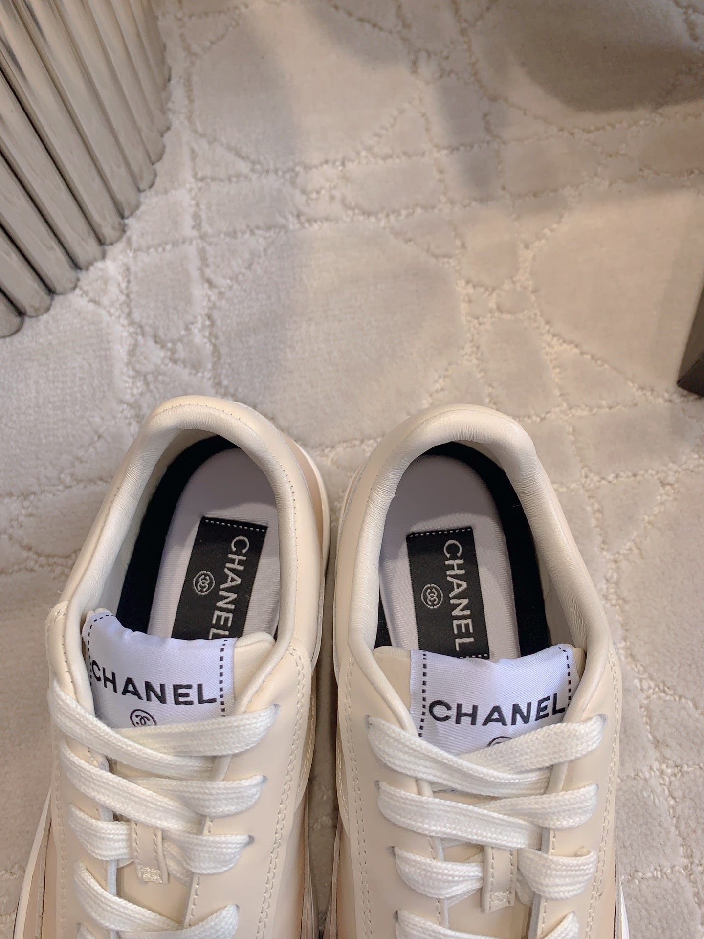 CC 2024 Logo Sneakers Beige Lambskin 906412