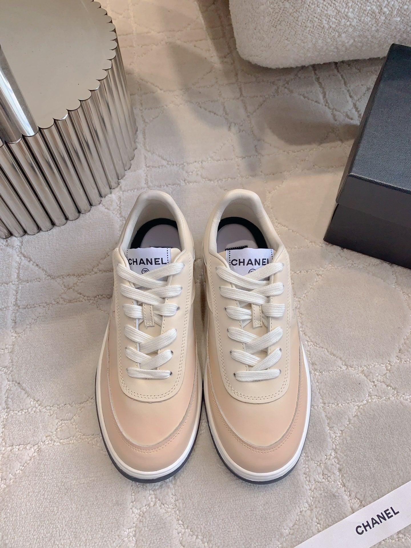 CC 2024 Logo Sneakers Beige Lambskin 906412
