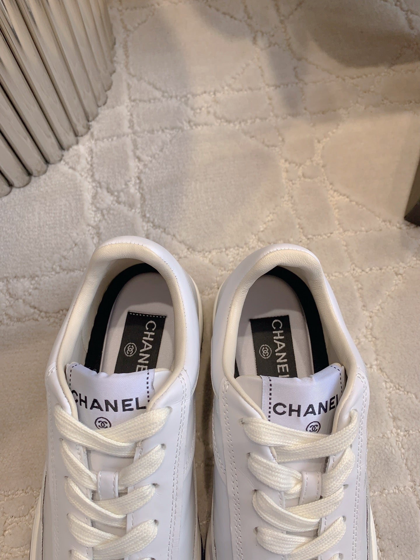 CC 2024 Logo Sneakers Cream Lambskin 906413