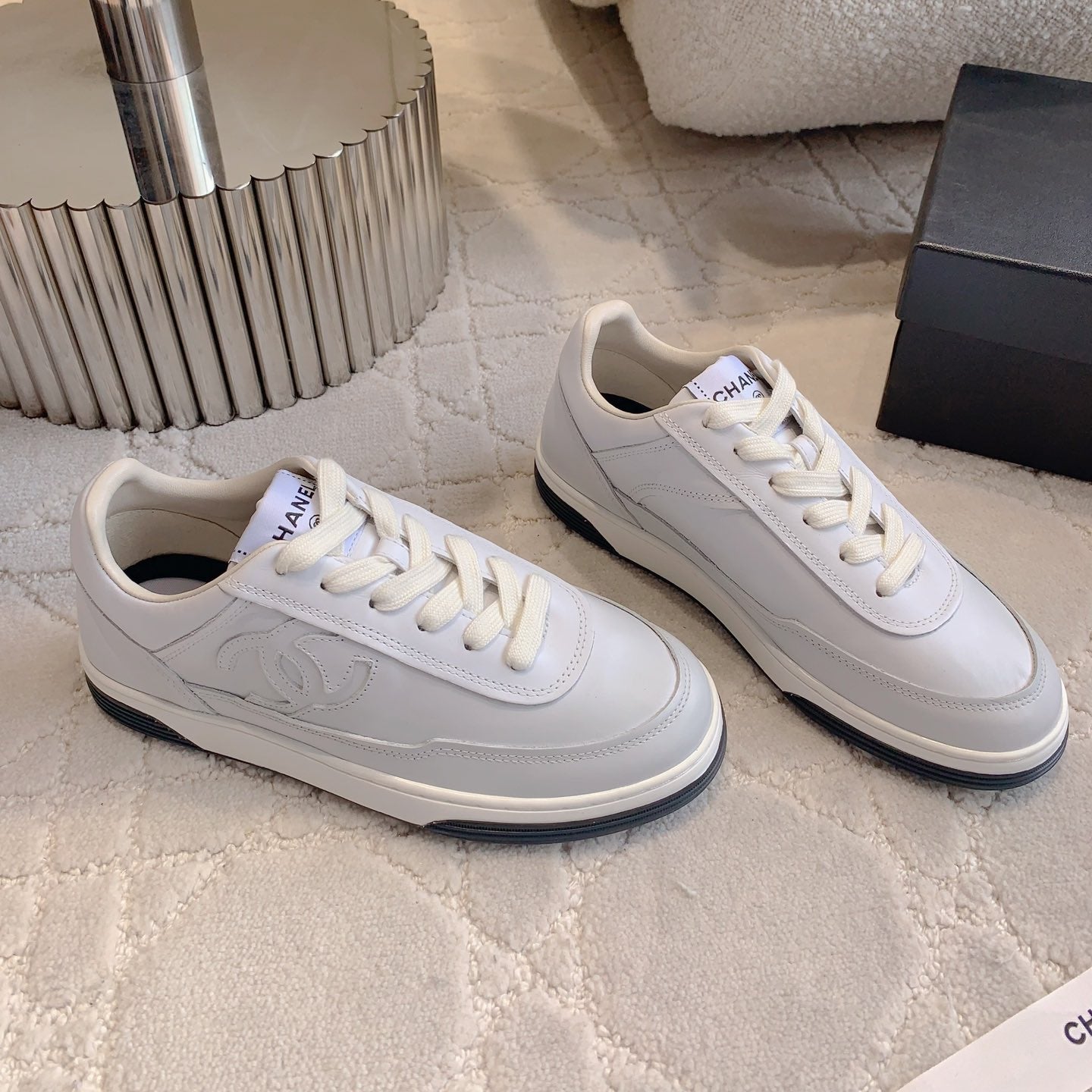 CC 2024 Logo Sneakers Cream Lambskin 906413