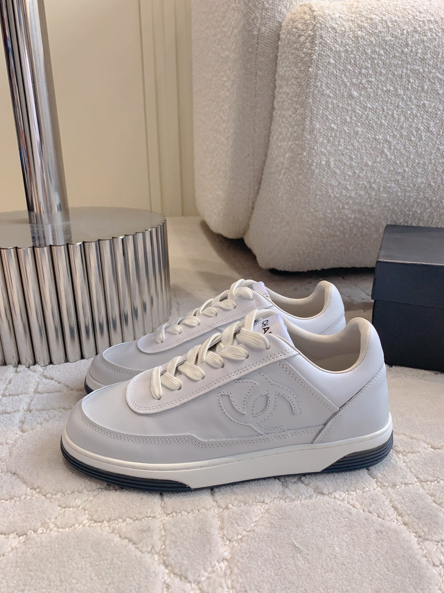 CC 2024 Logo Sneakers Cream Lambskin 906413