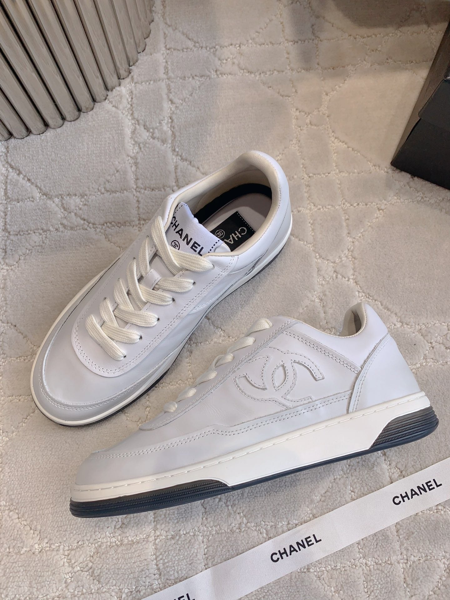 CC 2024 Logo Sneakers Cream Lambskin 906413