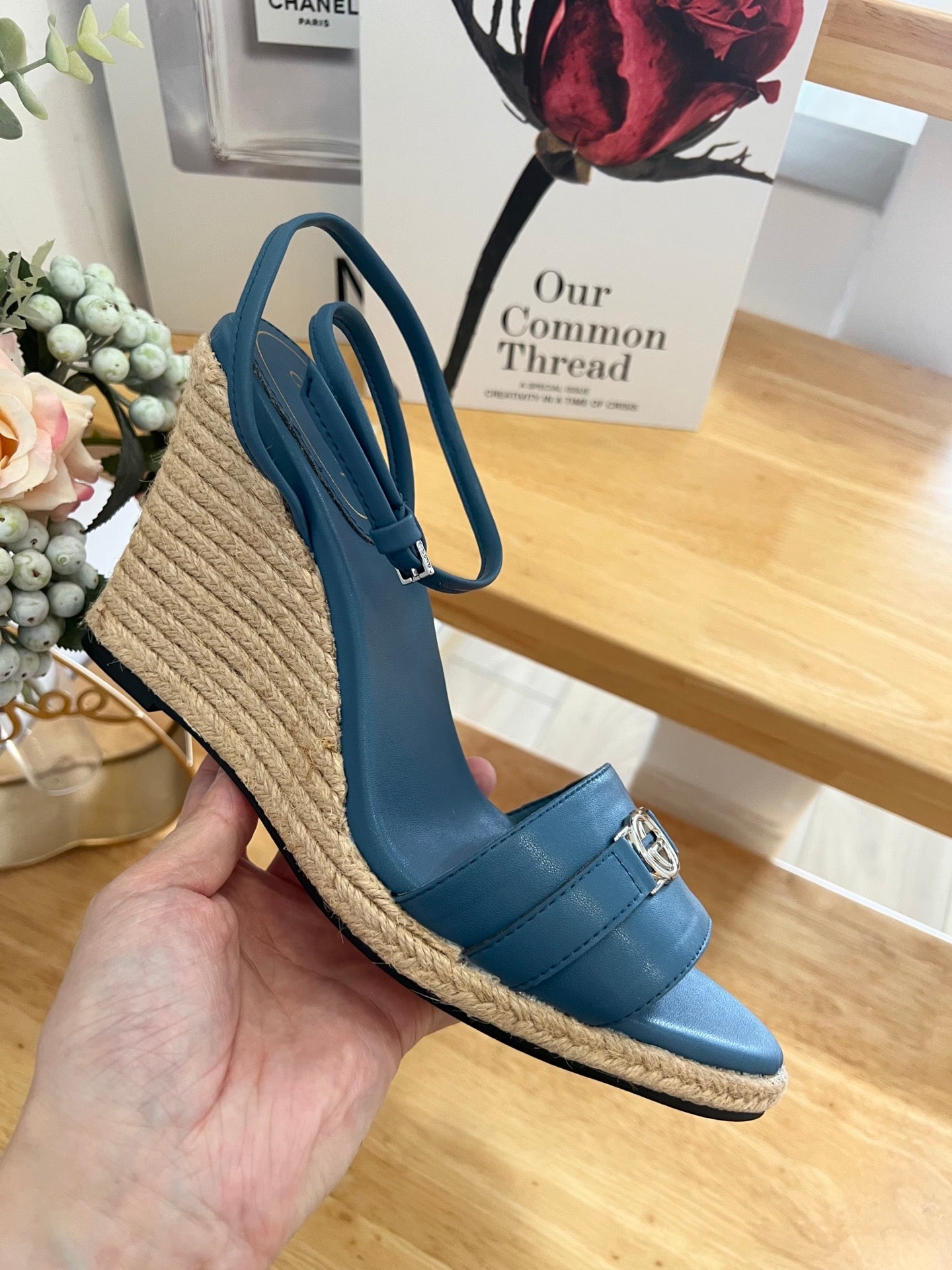 GG 26ss Platform Wedge Sandals 9cm Blue 692205
