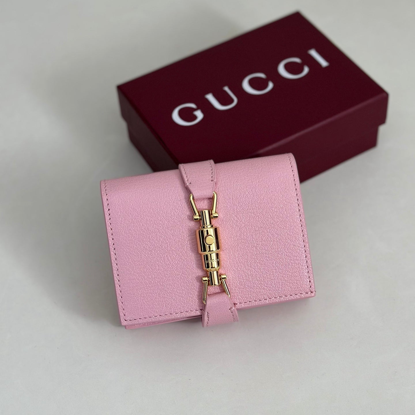 GG 26s Jackie Medium Wallet Light Pink Leather