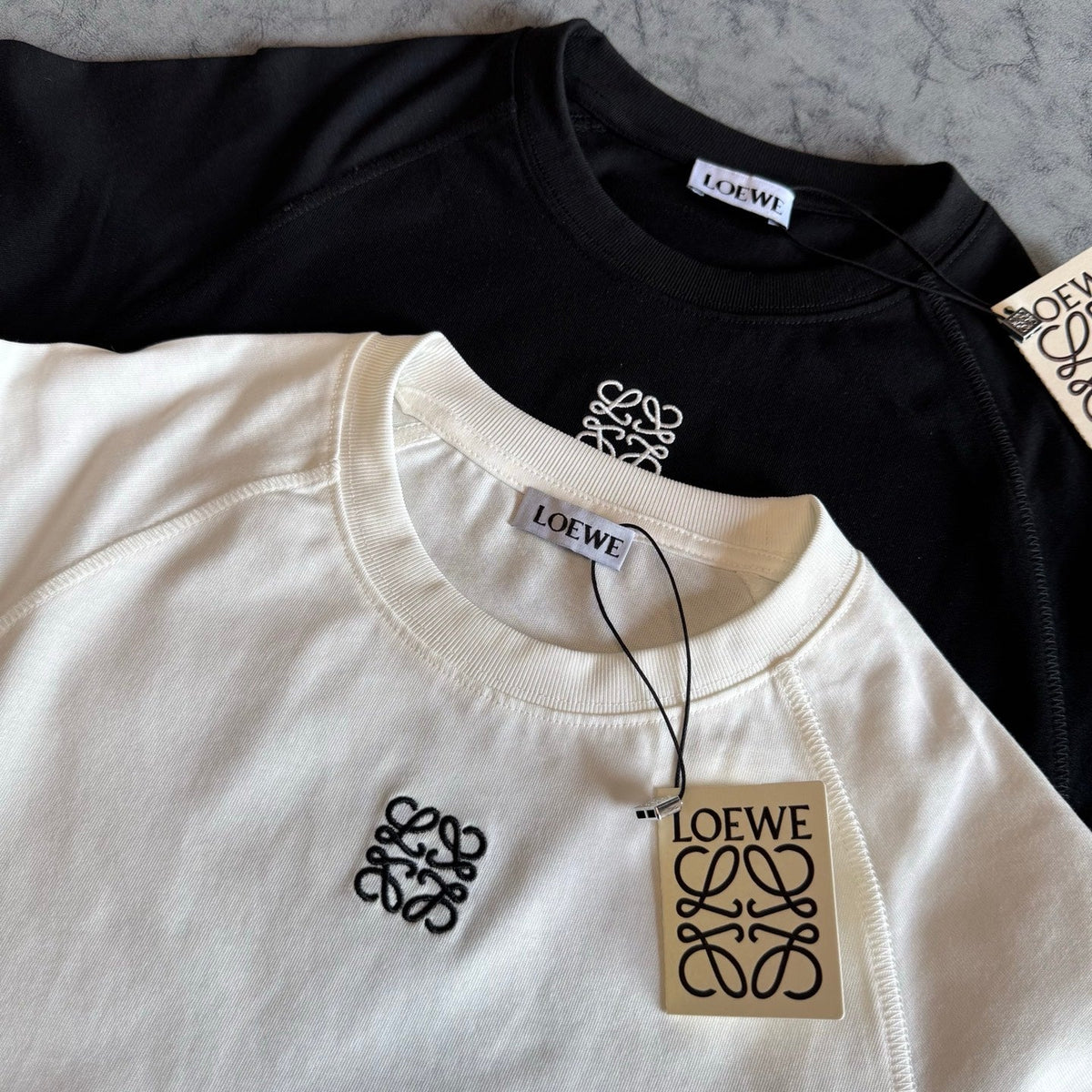Loewe Anagram T-Shirt Black White Cotton Jersey 350441